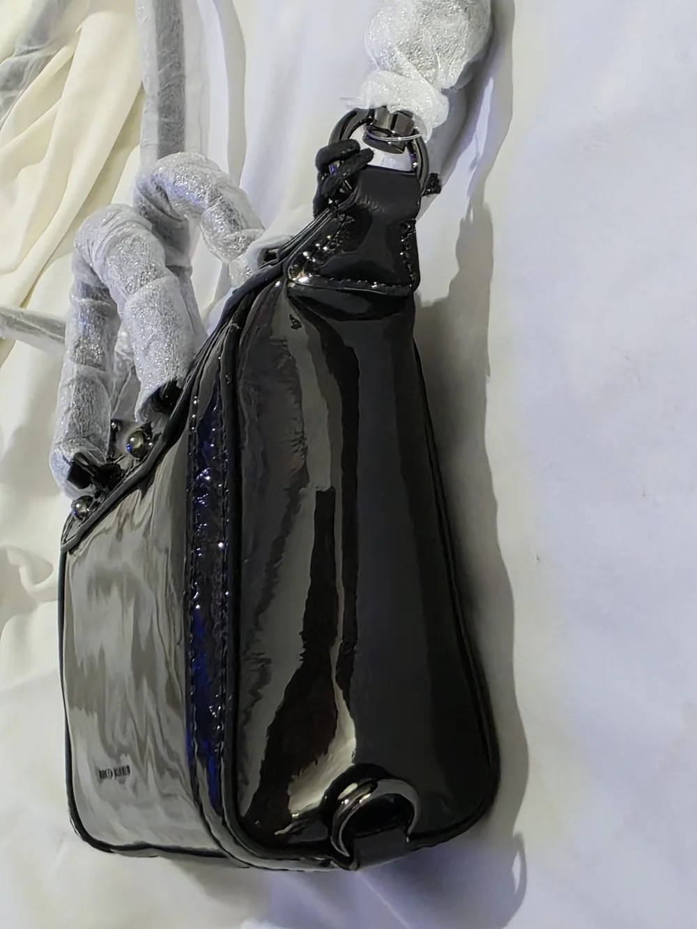 Rebecca Minkoff Black Patent Leather Mini Satchel Crossbody Bag NWT